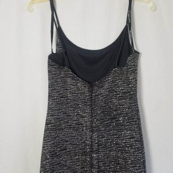 Linda Bernell glitter striped spaghettie strap high low dress size 9/10 (180) - Picture 4 of 7